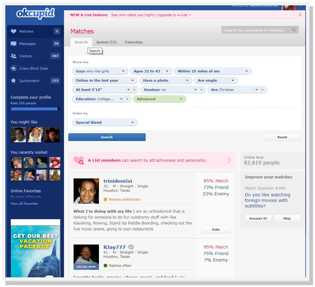 OKcupid datingsider